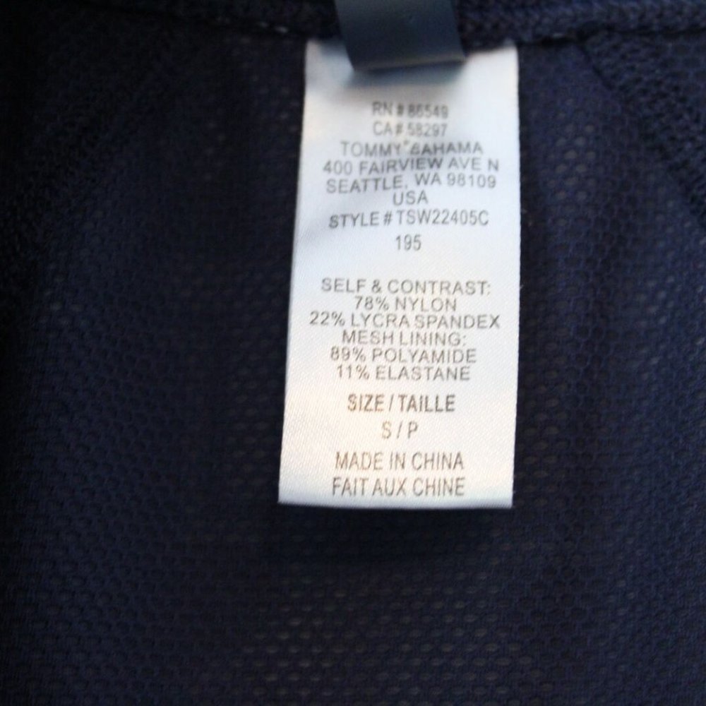 Tommy Bahama + Pendleton Tropical Zip Swim Surf Rashguard Navy Small H13258 - Picture 5 of 10